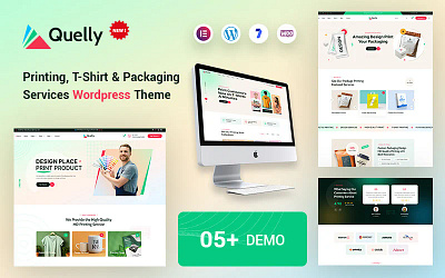 T-Shirt, Printing & Packing Services WooCommerce WordPress Theme animation branding graphic design logo