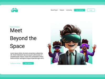 VR Metting Platform design graphic design landing page design ui