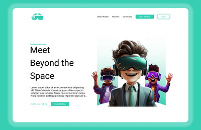 VR Metting Platform design graphic design landing page design ui