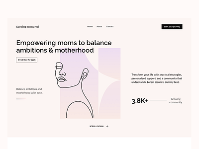 Course landing page design for ambitious mothers accessibility app brand branding design graphic design illustration landing page logo product design responsive design typography ui ux web design