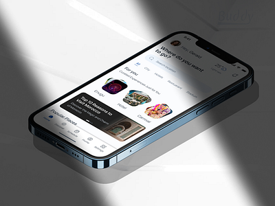 Buddy -Home page app beach blog community design food home page hotel logo mobile app navigation product design search travel ui ux weather