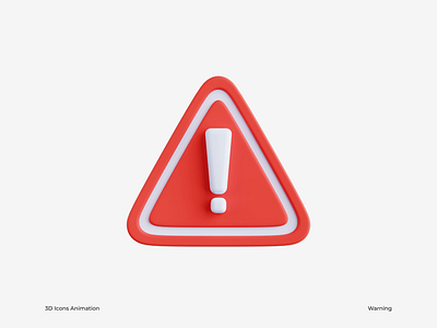 Warning 3D Icon Animation 3d blender graphic design icon icons illustration motion motion graphics red ui warning