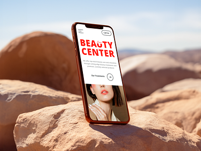 Mobile Version of the Beauty Center Landing Page beauty salon design bold typography branding clean design corporate website design designer near me hair salon website interactive design landing page design light design minimalist website modern website design trendy design ui uiux uiux designer user centered design web design website design website redesign