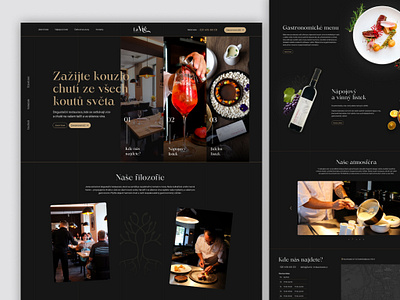 Lavie Restaurant - Website design black chef cook dark drink gold landingpage restaurant ui ux