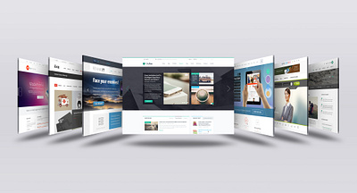 3D Desktop Website Mock-Ups template