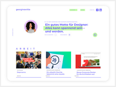 GeorginaWitte Portfolio Website - XD To Elementor adobe xd adobe xd to wordpress elementor ui ux website development website ui wordpress