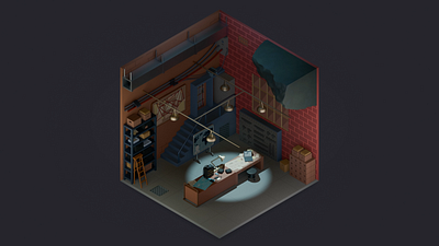 Secret Agent Room (Animated) 007 3d affinity designer after effects agent animation blender espionage fan art hard surface hitman isometric james bond jason bourne motion graphics real time room secret spy undercover