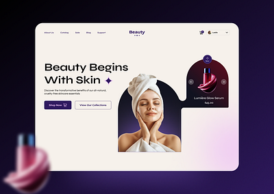 Beautiful - Cosmetics Website cosmetics figma landingpage ui