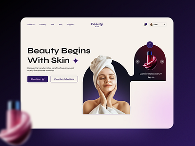 Beautiful - Cosmetics Website cosmetics figma landingpage ui