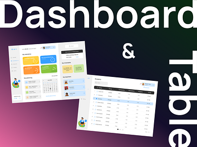 Dashboard & Table dashboard dashboardpage onlinelearning platform schedule studying ui uiux uiuxdesign ux