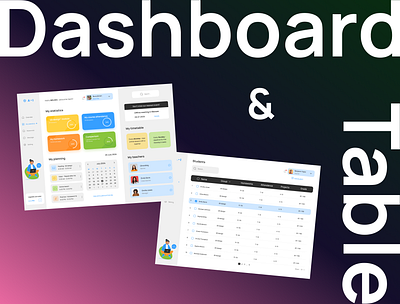 Dashboard & Table dashboard dashboardpage onlinelearning platform schedule studying ui uiux uiuxdesign ux