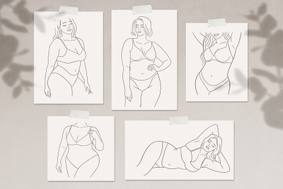 Body Positive Line Art women art body body positive design draw drawing graphic design illustration ipad line art plus size sketch woman