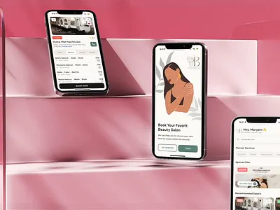 ‌‌BeautiLux - A Beauty Salon Appointments android animation application appointment designsystems figma graphic design illustration ios logo motion graphics salon salon app ui uiux ux ux research