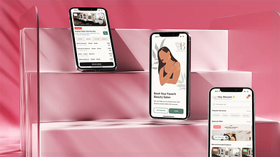 ‌‌BeautiLux - A Beauty Salon Appointments android animation application appointment designsystems figma graphic design illustration ios logo motion graphics salon salon app ui uiux ux ux research