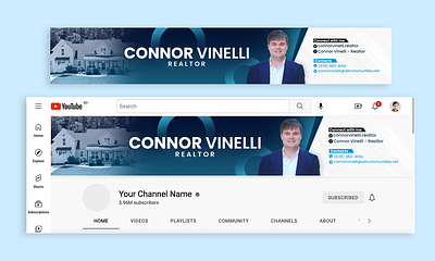 Real Estate Youtube Channel Banner Design banner banner design channel art channel banner marketing real estate banner realtor social media banner youtube youtube banner youtube cover youtube design