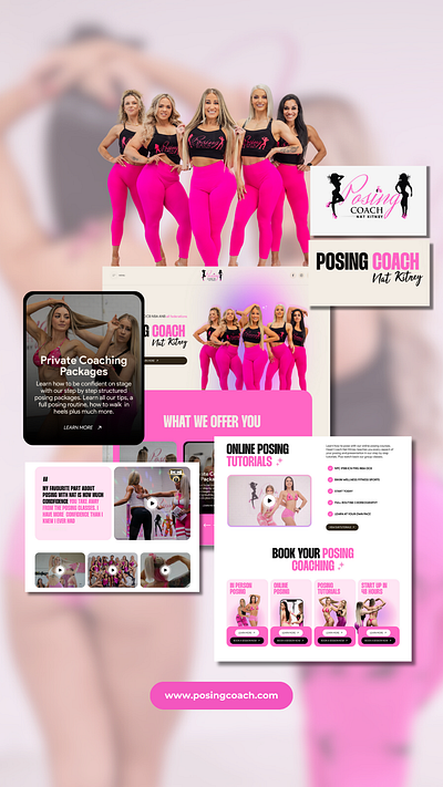 Posing Coach Website Design Inspiration addy design begins design inspiration designer website fitness website landing page design posing coach website posing landing page design posing website uiux website redesign