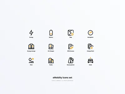 eMobility icons graphic design icons