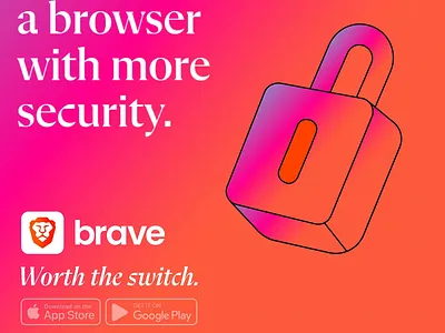 Brave The Browser 2danimation after effects animation glow gradient gradient whipe lock text typeography whipe