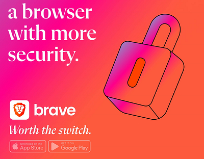 Brave The Browser 2danimation after effects animation glow gradient gradient whipe lock text typeography whipe