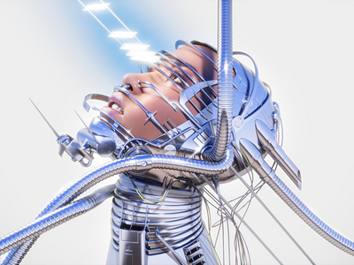 Hajime Sorayama 3d cgi cinema4d cyborg design future hajimesorajama head woman