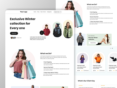 E-commerce Landing Page branding ecommerce figma landing page prototype