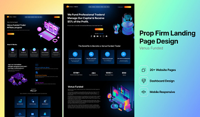 Prop Firm Landing Page dashboard landing page prop firm prop trading trader trading ui design web design