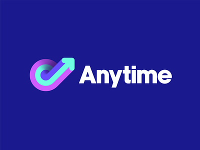 Anytime Calendar App Logo ai arrow artificial intelligence branding clean digital futuristic innovative minimalist modern productivity purple sleek smart startup time turquoise vibrant