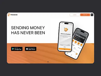 Pesabase / homepage animation app benefits blockchain design footer hero homepage interaction interactive design money transfer motion graphics parallax remittance scroll testimonials typography ui webdesign website