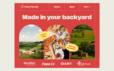 Tonys Pizzeria app backyard design figma icon illustration ingredients pizza red restaurant ui ux