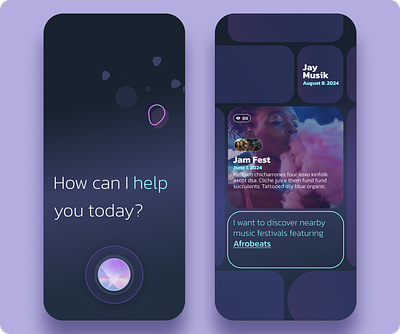 'Hey Siri' Event Locator UI: Discover Events with a Bento Grid bento grid figma hey siri mobile design purple ui ui mobile design