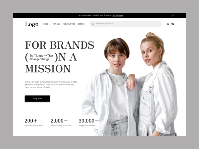 Fashion Brand Hero Section design graphic design hero section landing ui web design