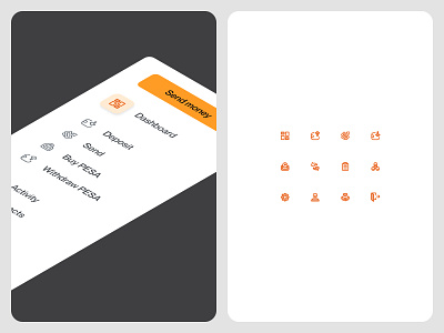 Pesabase / side menu icons account app bank blockchain dashboard deposit design graphic design icons money transfer remittance send side menu swap ui uxui web web app withdraw