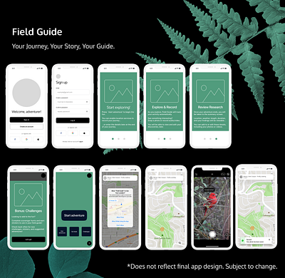 Field Guide - Work in Progress app forkids nature ui ux