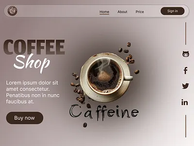 Coffee Header page design 3d animation banners branding figma graphic design logo motion graphics ui uiux website design