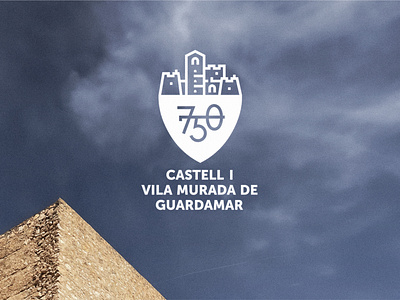 750 Aniversari Castell i Vila Murada de Guardamar - Logo brand branding castle church graphic design heritage illustration logo shield vector