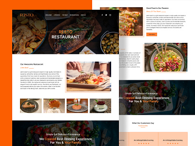 Restaurant - landing page design branding design figma graphic design landing page restaurant ui uiux design user interface design ux