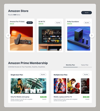 Amazon Store And Prime Membership 3d animation branding graphic design logo motion graphics ui