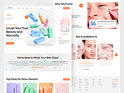 Skincare E-commerce UI Kit Landing Page beuty brand care ecommerce fashion girl healht landing page landing page design product skin skincare ui ui design uiux web web design website website design woman