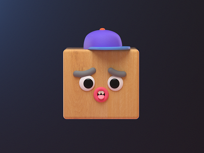 Cube 3d 3dart 3dillustration asustado blender c4d character cube cubo cute design illustration madera render scared vago3d wood