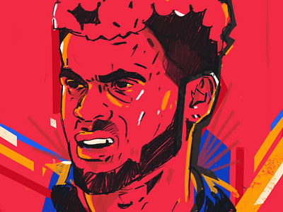 Pop Art - Football Portrait character colorfull portrait fc liverpool football football portrait illustrated football illustrated portrait illustration illustrator liverpool luis diaz people portrait portrait illustration procreate soccer soccer portrait