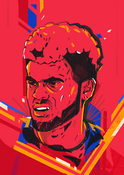 Pop Art - Football Portrait character colorfull portrait fc liverpool football football portrait illustrated football illustrated portrait illustration illustrator liverpool luis diaz people portrait portrait illustration procreate soccer soccer portrait