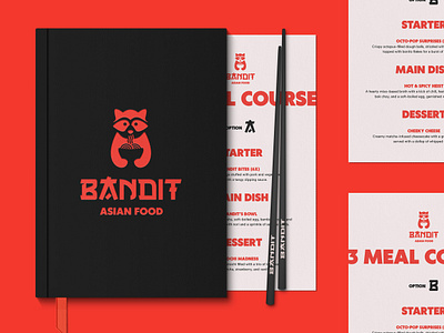 Bandit - Ramen & Asian Food Restaurant Branding abstract asia asian asian food asian restaurant bandit brand identity logo logo design menu menu design modern raccoon raccoon logo ramen ramen logo restaurant restaurant branding restaurant identity restaurant logo