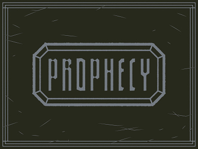 Prophecy brand design branding dark goth logo logo design macabre religion rough scratches stone typography