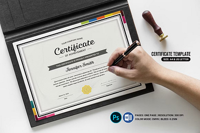 Certificate of Achievement achievement appreciation award business certifiate certificate certificate of achievement certificate template clean college certificate company certificate corporate certificate creative diploma minimal modern certificate ms word multipurpose photoshop template professional school certificate