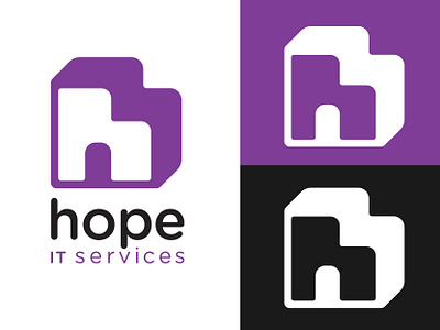 Unused Hope IT Services Logo brand branding concept creative design graphic design heart icon identity identity design logo logo concept logo design