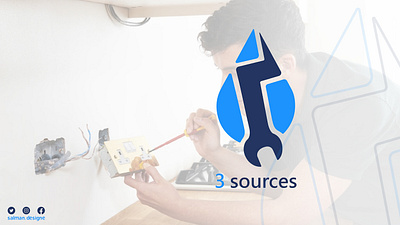 Three sources identity design graphic design logo