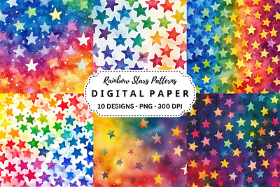 Rainbow Stars Patterns animation branding clipart design graphic design illustration logo motion graphics mugs