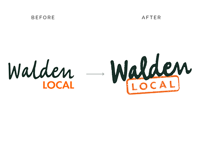 Walden Local Before & After before and after brand identity branding butcher cursive distressed farm farmers farmstand food fresh handwriting lettering local logo logo design market meat script stamp