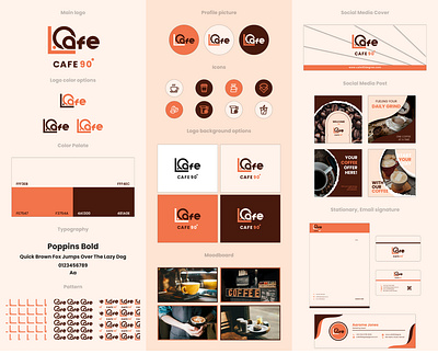 CAFE 90°-Coffee Shop Branding brand book brand guideline brand identity branding branding kit coffee coffee shop creative logo design graphic design logo restaurant logo