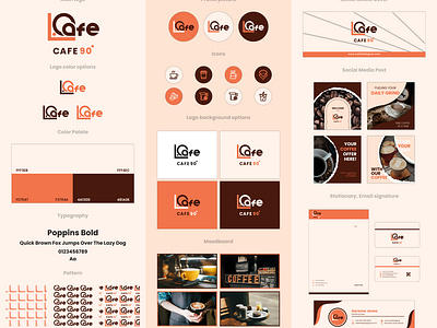 CAFE 90°-Coffee Shop Branding brand book brand guideline brand identity branding branding kit coffee coffee shop creative logo design graphic design logo restaurant logo